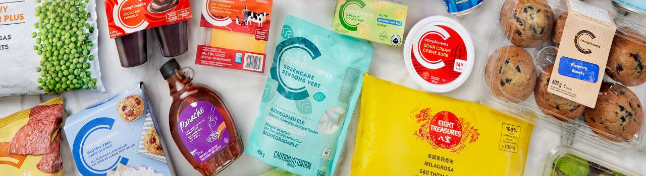 A picture displaying products of Panache, Compliments, and Eight treasures brand.